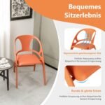 Sulankstomos lauko kėdės su porankiais ir aukštu atlošu (2 vnt.) (Oranžinė)