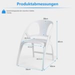 Sulankstomas virtuvės kėdžių komplektas su aukštu atlošu ir porankiais (Balta)