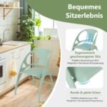 Sulankstomos valgomojo kėdės lauke su aukšta atlošo atrama (Žalia)