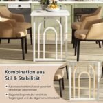 Stačiakampis valgomojo stalas 160x60 cm su metalinėmis kojomis (Balta)