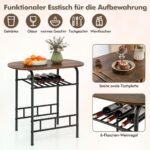 Valgomojo komplektas su dviem kėdėmis ir vyno lentyna (Ruda)