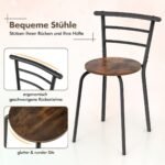 Valgomojo komplektas su dviem kėdėmis ir vyno lentyna (Ruda)