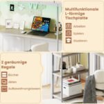 Aukšta lova su LED apšvietimu ir stalu (Sidabrinė)