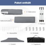 Sulankstomas 3 x 6 m paviljonas su 6 nuimamomis sienelėmis reguliuojamo aukščio (Pilka)