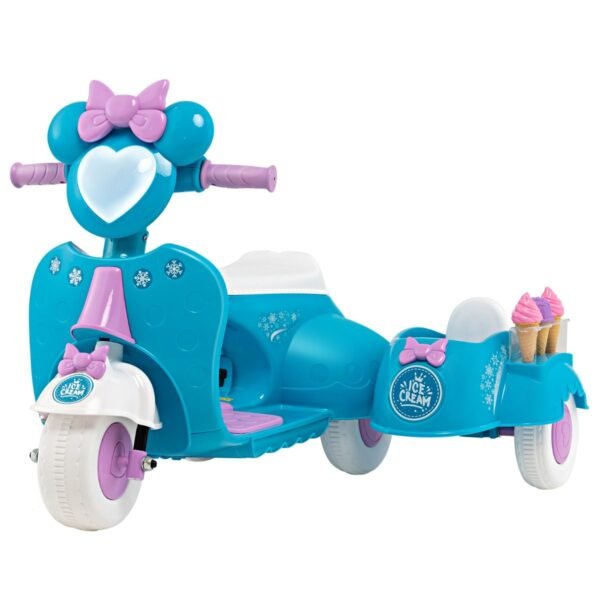 Elektrinis vaikiškas motociklas su priekaba (Mėlyna)