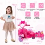 Elektrinis vaikiškas motociklas su priekaba (Rožinė)