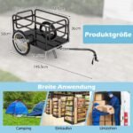 Sulankstoma dviračio krovininė priekaba su dangčiu (Juoda)