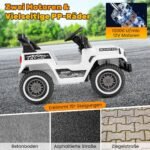 Elektrinis vaikiškas visureigis su dviguba pavara ir 4 ratų pakaba (Balta)