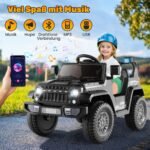 Elektrinis vaikiškas automobilis su keturių ratų pakaba (Juoda)