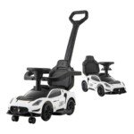 Vaikiškas automobilis stumdomas ir minamas (Balta)