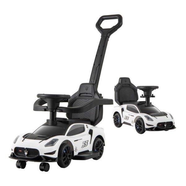 Vaikiškas automobilis stumdomas ir minamas (Balta)