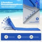 Sulankstomos paplūdimio kėdės su staliuku (Mėlyna)