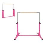 Vaikų mankštos strypas reguliuojamu aukščiu (Rožinė)