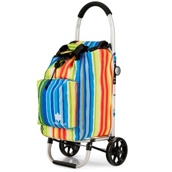 Daugiafunkcis sulankstomas 53 litrų pirkinių vežimėlis su aušinimo skyriumi (Spalvotas)