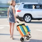 Daugiafunkcis sulankstomas 53 litrų pirkinių vežimėlis su aušinimo skyriumi (Spalvotas)