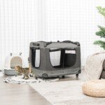 Nešiojama sulankstoma transportavimo dėžė su ratukais (Pilka)