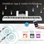 Sulankstomas 88 klavišų skaitmeninis pianinas su apšvietimu (Balta)