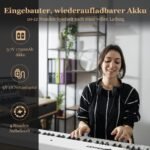 Sulankstomas 88 klavišų skaitmeninis pianinas su apšvietimu (Balta)