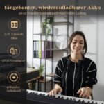 Sulankstomas elektroninis pianinas su 88 apšviečiamais klavišais (Juoda)
