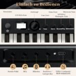 Sulankstomas elektroninis pianinas su 88 apšviečiamais klavišais (Juoda)