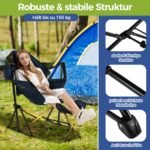 Sulankstoma kempingo kėdė su atlenkiama kojų atrama ir galvos atrama (Jūros mėlyna)