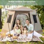 Automatinė kempingo palapinė su papildomu tentu (Smėlio)