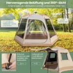 Automatinė kempingo palapinė su papildomu tentu (Smėlio)
