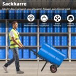 Vežimėlis statiniams su ratukais ir spyruokliniu kabliu (Juoda)