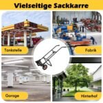 Vežimėlis statiniams su ratukais ir spyruokliniu kabliu (Juoda)