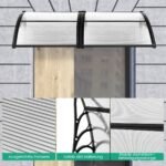 Stoginė virš durų ir langų 122 x 99 cm (Juoda ir sidabrinė)