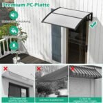 Stoginė virš durų ir langų 122 x 99 cm (Juoda ir sidabrinė)