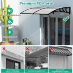 Apsauginis prieangdžio stogelis 199 x 99 cm (Pilka)