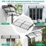 Apsauginis prieangdžio stogelis 199 x 99 cm (Pilka)