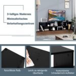 Modulinis televizoriaus staliukas su šešiais skyriais (Juoda)