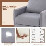 Reguliuojamas fotelis su kojų atrama ir laikymo kišenėmis (Pilka)