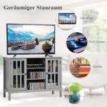 TV spintelė su durelėmis ir lentynomis 109 cm (Pilka)