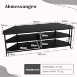 Kampinė TV spintelė su integruota įkrovimo stotele (Juoda)