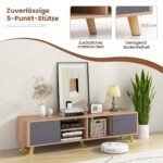 TV staliukas su dviem atvirais skyriais ir dviem spintelėmis (Pilka)