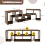 Modulinis TV staliukas su 6 skyriais prailginamas iki 180 cm (Ruda)