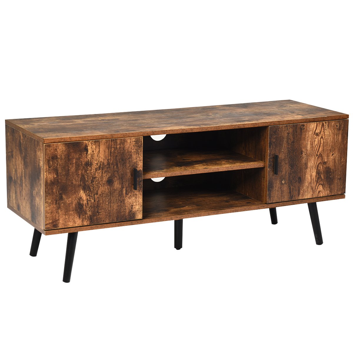 fernsehtisch-holz-hw64409cf_1_ TV spintelė su penkiomis pušinėmis kojelėmis 120 cm (Ruda)