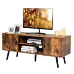 TV spintelė su penkiomis pušinėmis kojelėmis 120 cm (Ruda)