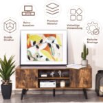TV spintelė su penkiomis pušinėmis kojelėmis 120 cm (Ruda)
