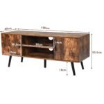 TV spintelė su penkiomis pušinėmis kojelėmis 120 cm (Ruda)
