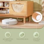 TV spintelė su dviem stalčiais ir atviromis lentynomis (Natūrali)