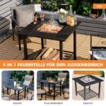 Lauko krosnis su stovu (Juoda)