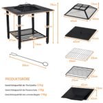 Lauko krosnis su stovu (Juoda)