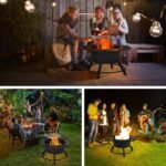 Reguliuojamo aukščio lauko ugniakuras su 360° besisukančiu griliumi (Juoda)