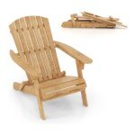 Sulankstoma bambukinė „Adirondack“ kėdė (Natūrali)