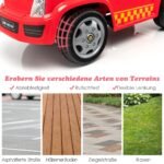 Vaikiškas elektromobilis gaisrinės automobilio formos su burbulų pūtimo funkcija (Raudona)