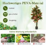 Dirbtinė spalvingalapė krotonų palmės formos medis 150cm (Raudona ir žalia)